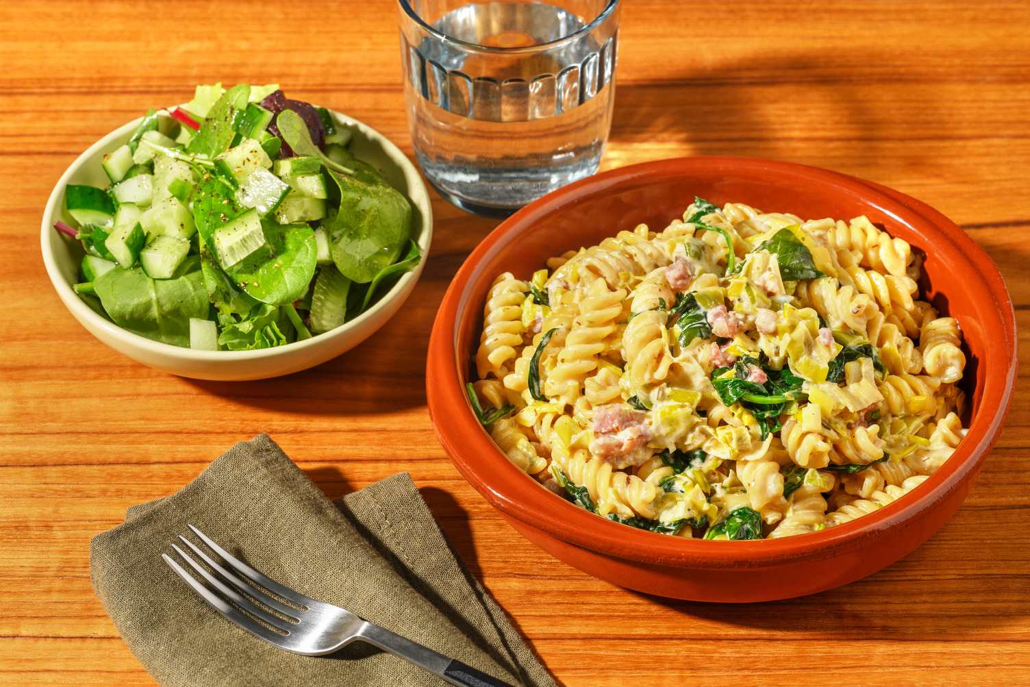 HelloHero: Herby Bacon & Leek Fusilli