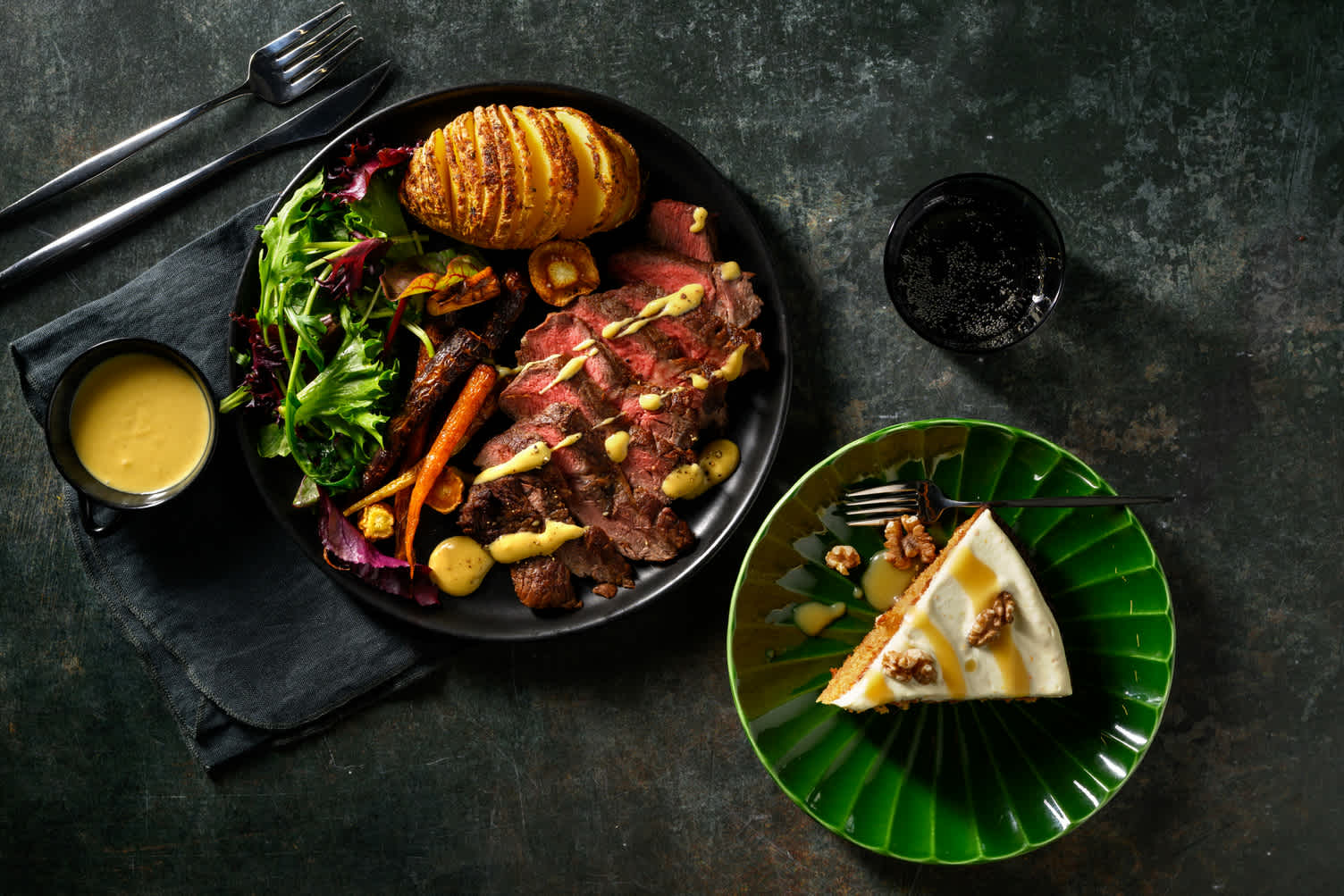 Sirloin Beef Steak & Hasselback Potatoes for Dinner