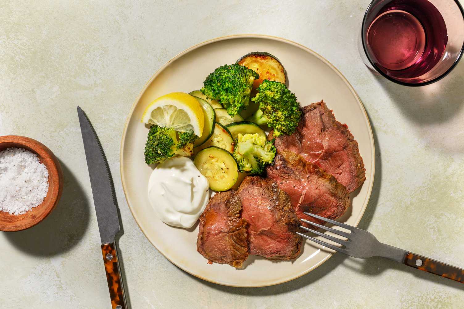 Roasted Venison & Garlic Greens