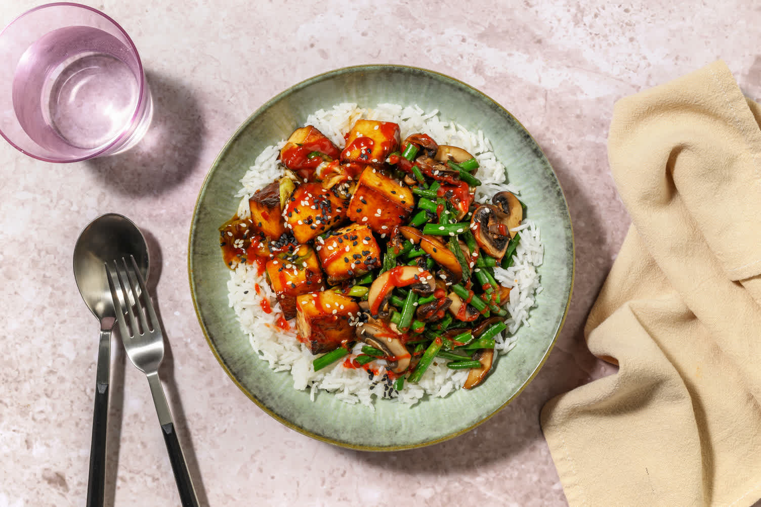 Umami Tofu & Green Bean Stir-Fry