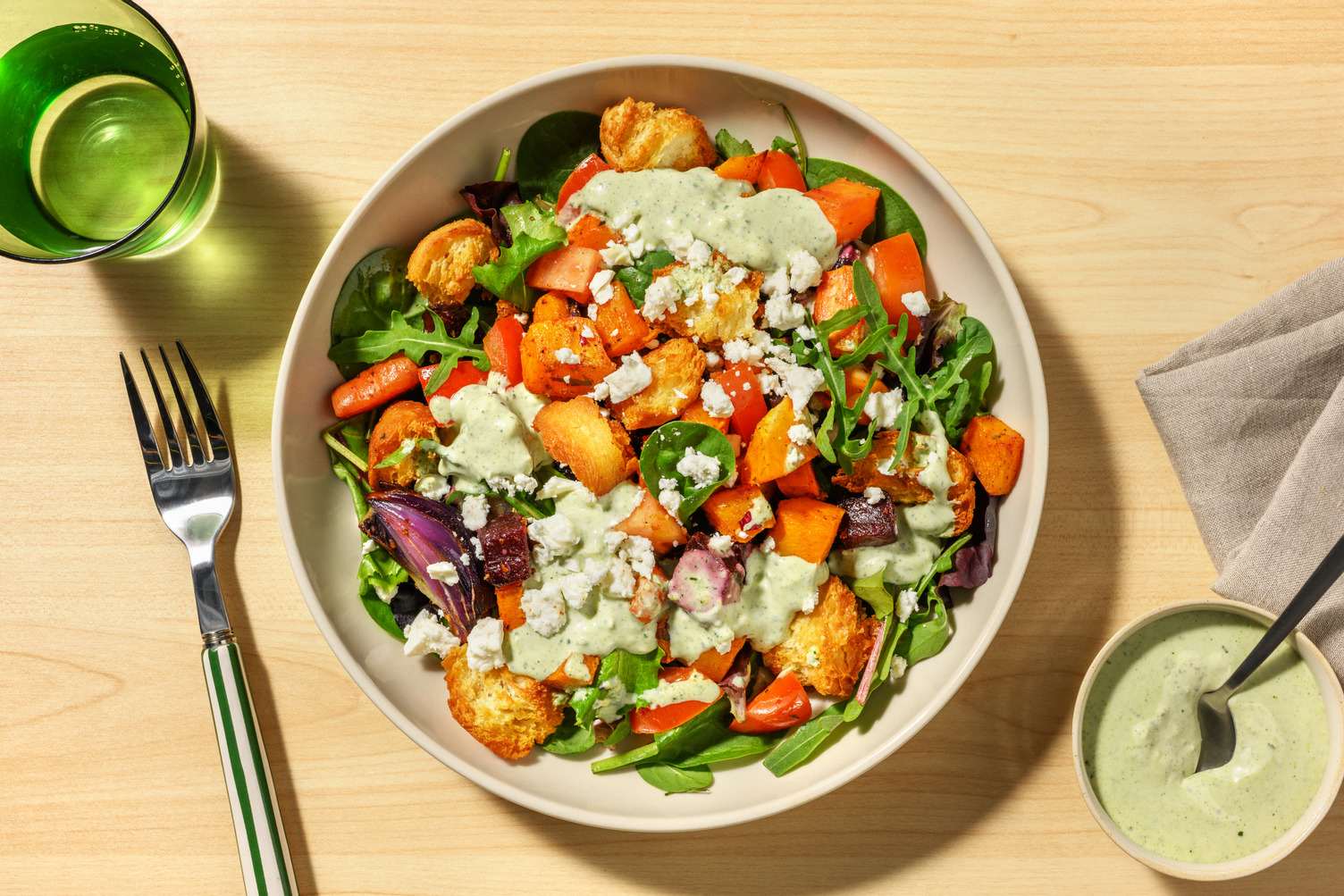 Roast Root Veggie & Crouton Salad