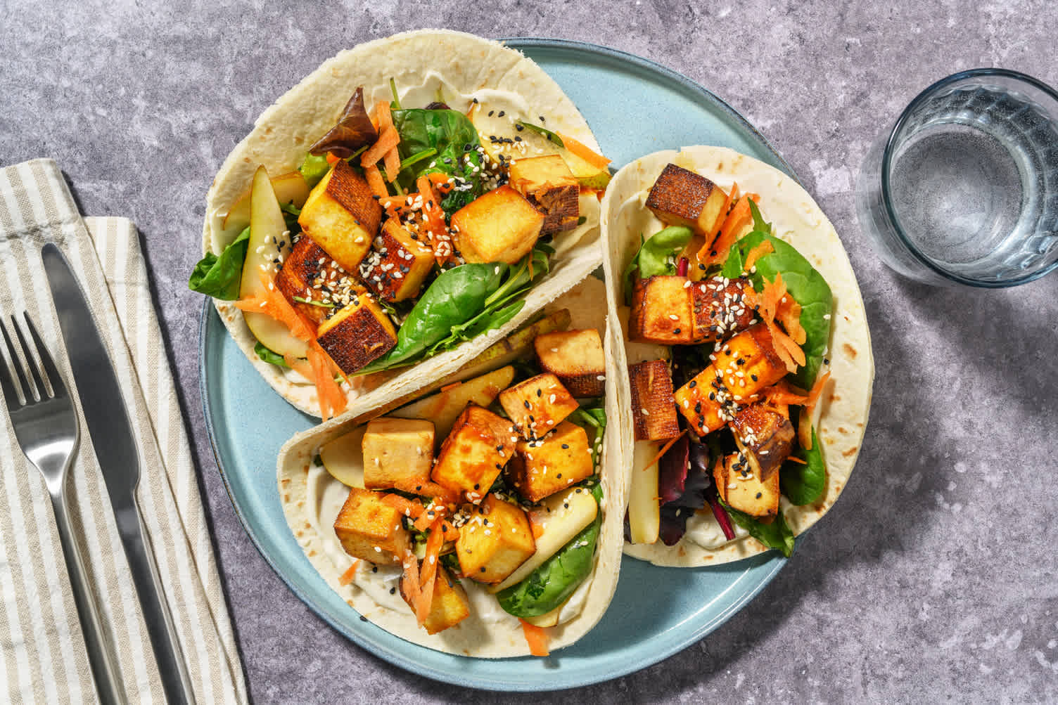 Honey-Soy & Garlic Tofu Tacos