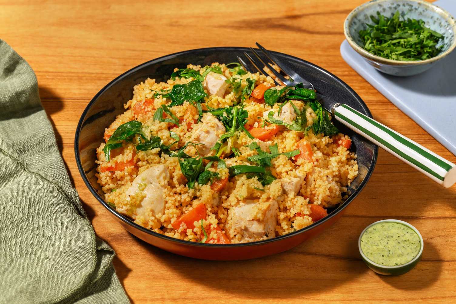 HelloHero: One-Pan Pesto Chicken & Couscous