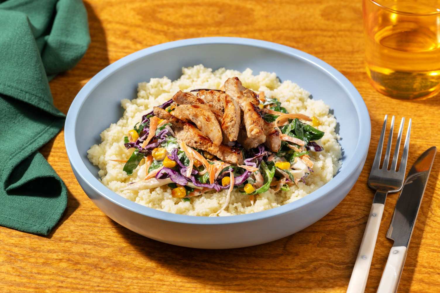 Seared Pork & Corn Slaw
