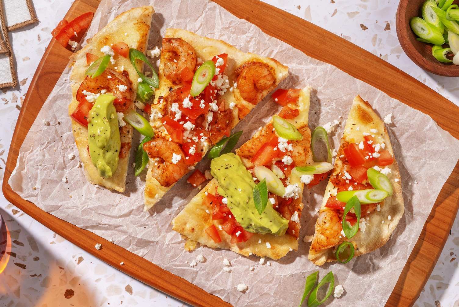 Pains plats super rapides aux crevettes et aux chipotles