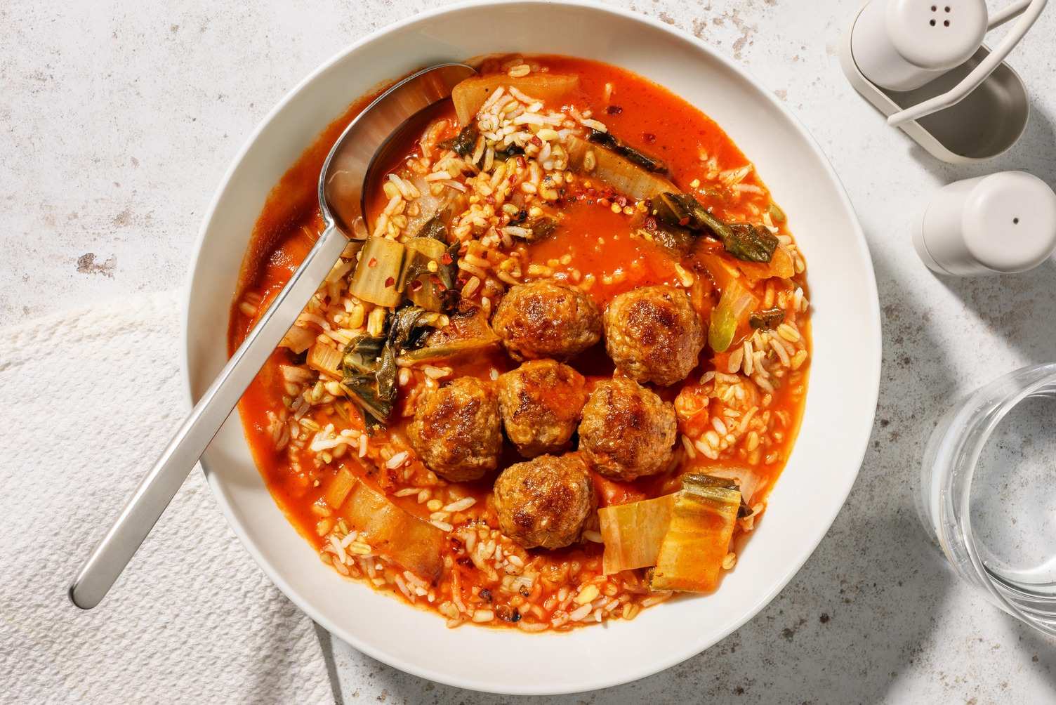 Zuppa ai 3 cereali e polpette genuine di pollo