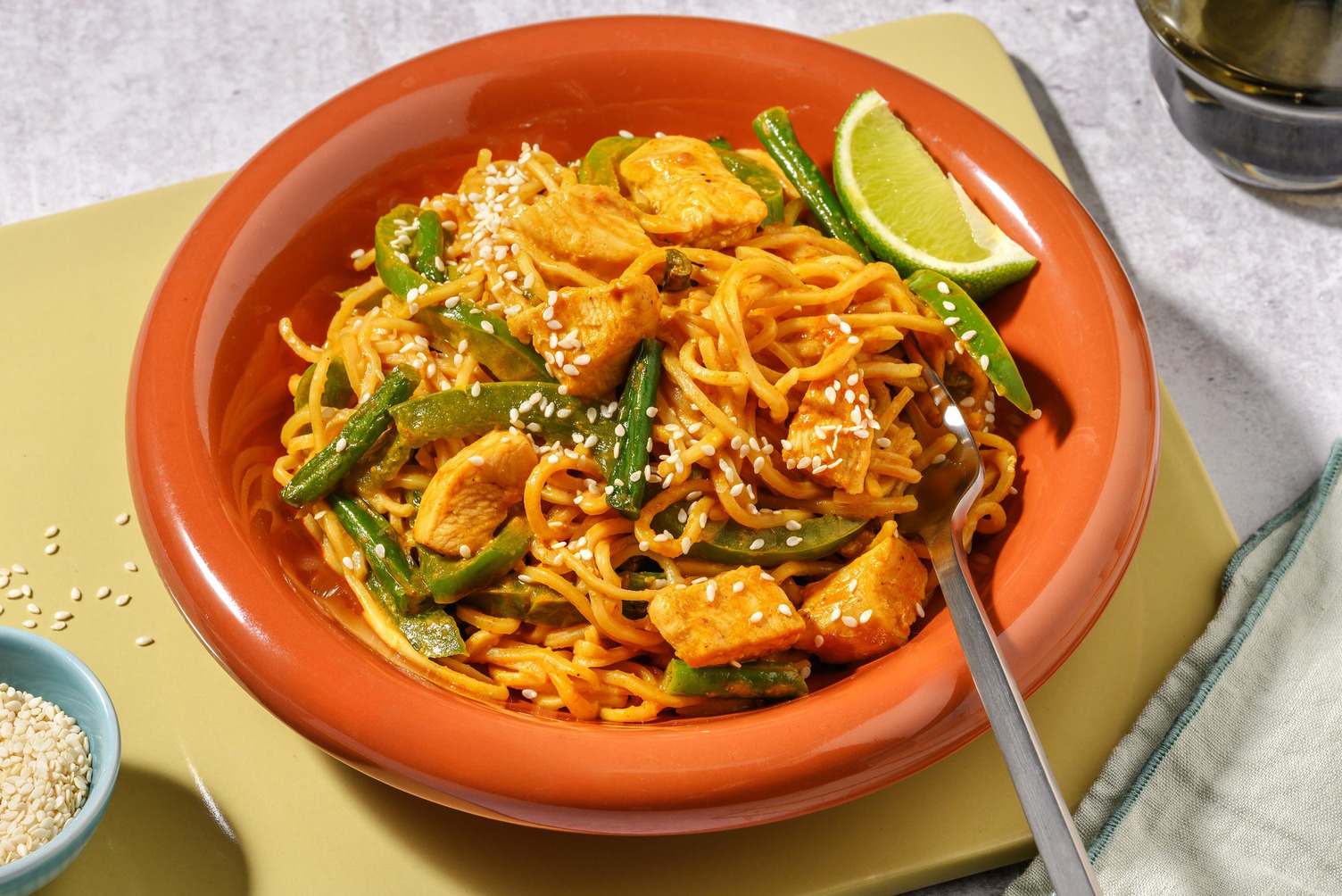 Thai Style Peanut Chicken Noodles