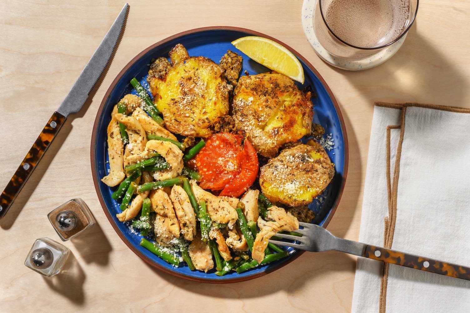 Petto di pollo e fagiolini al limone