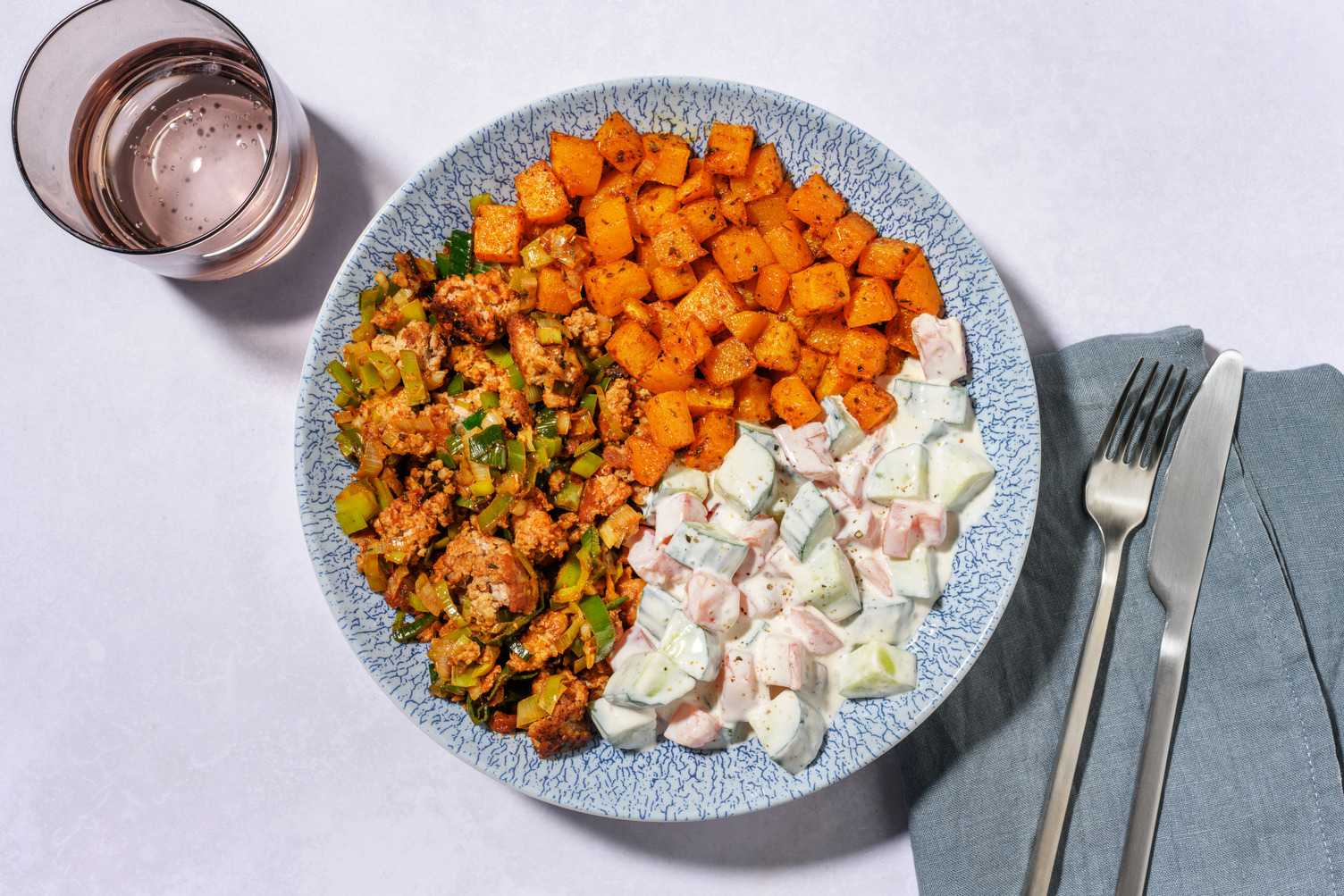 Harissa Butternut and Pork Bowl