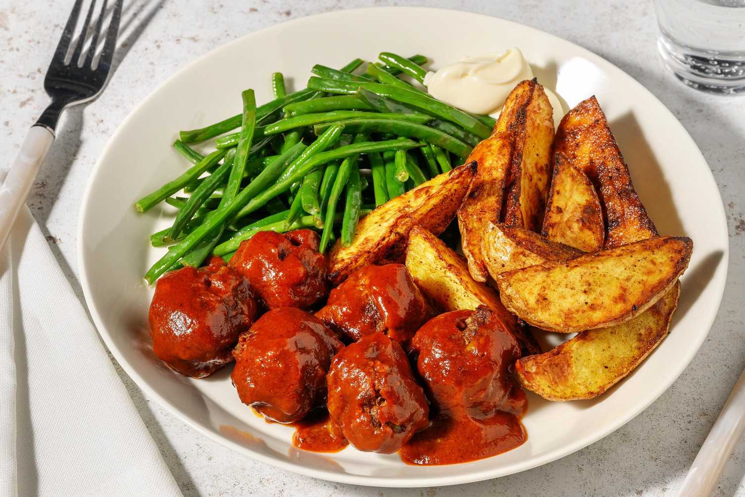 Venison Meatballs in Fusion BBQ-Curry Sauce
