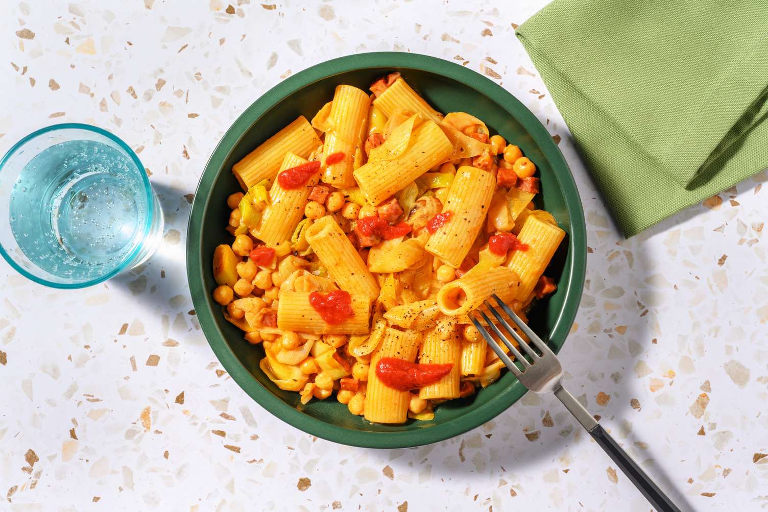 Cajun Chorizo and Chickpea Pasta