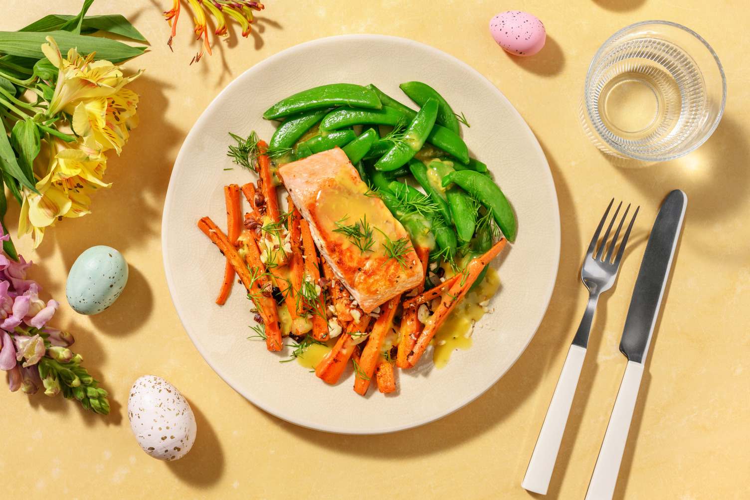 Fior di salmone e taccole di primavera