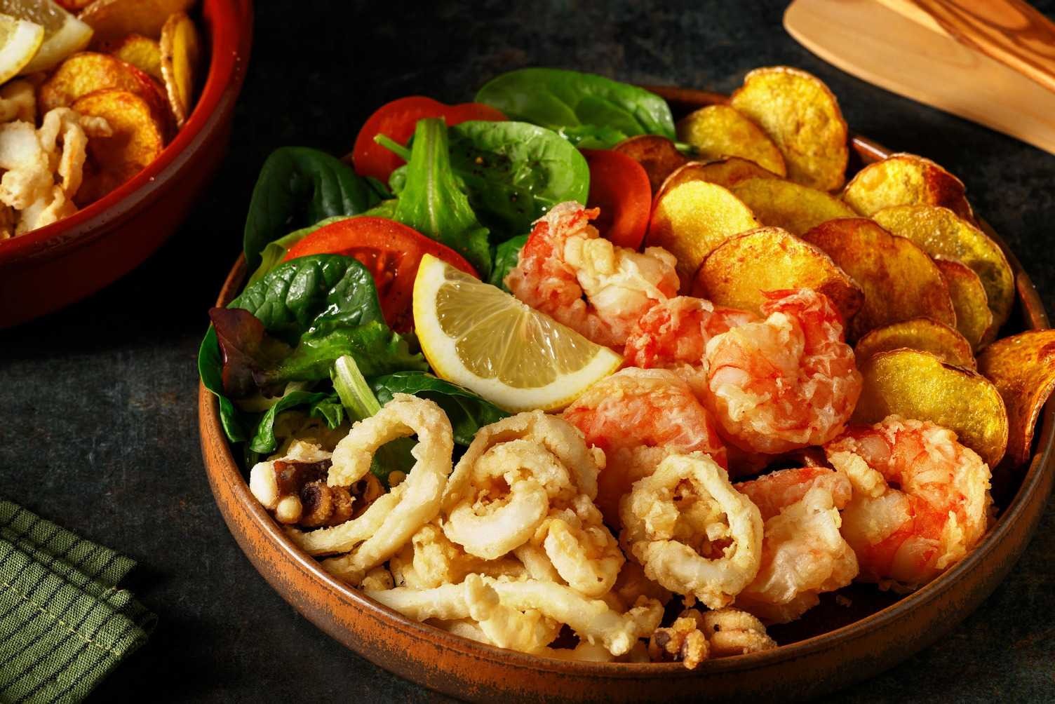 Fritto misto di seppie e mazzancolle