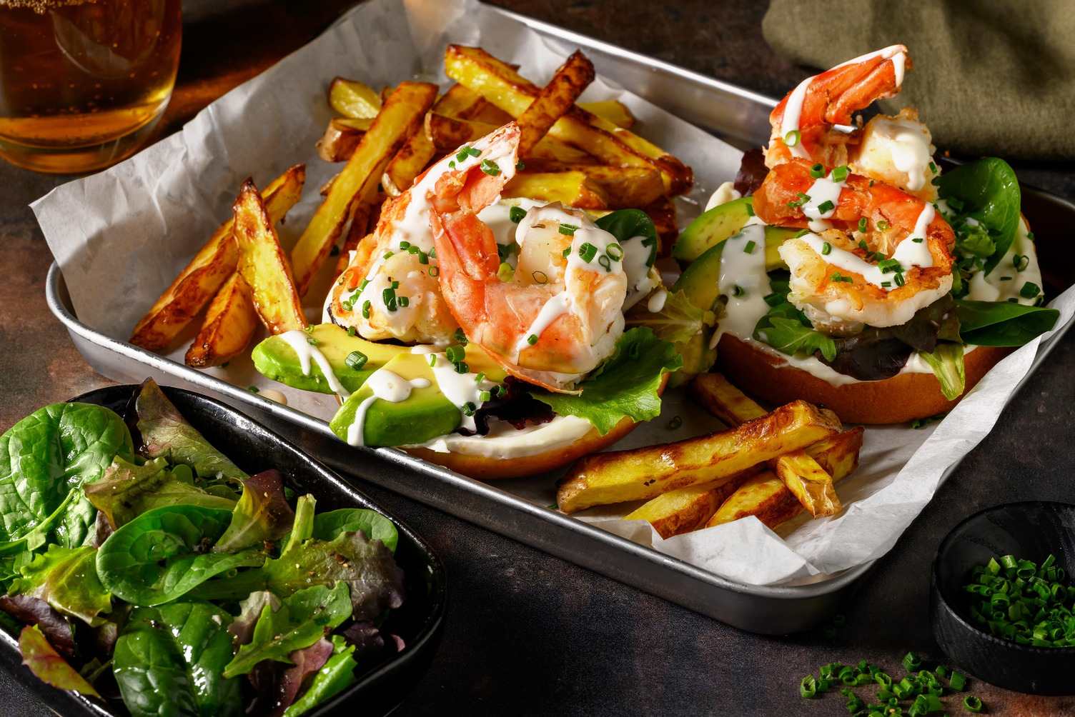 Burger di gamberi stile 'lobster roll'