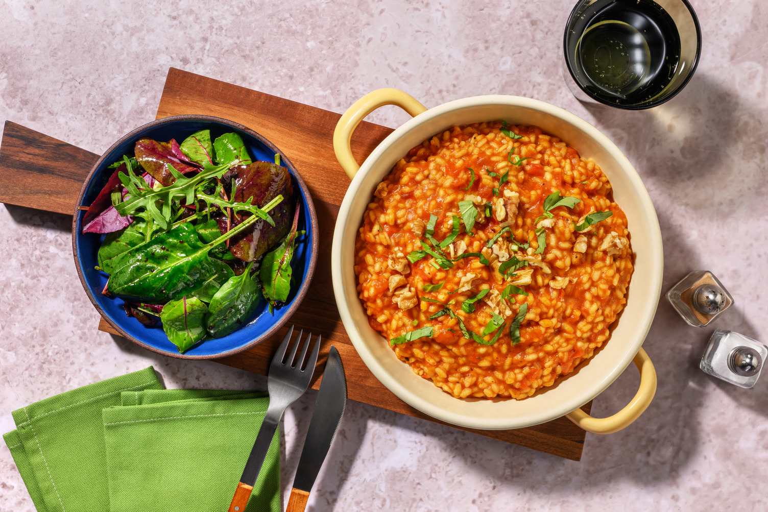 Risotto pesto rosso, tomate & pecorino