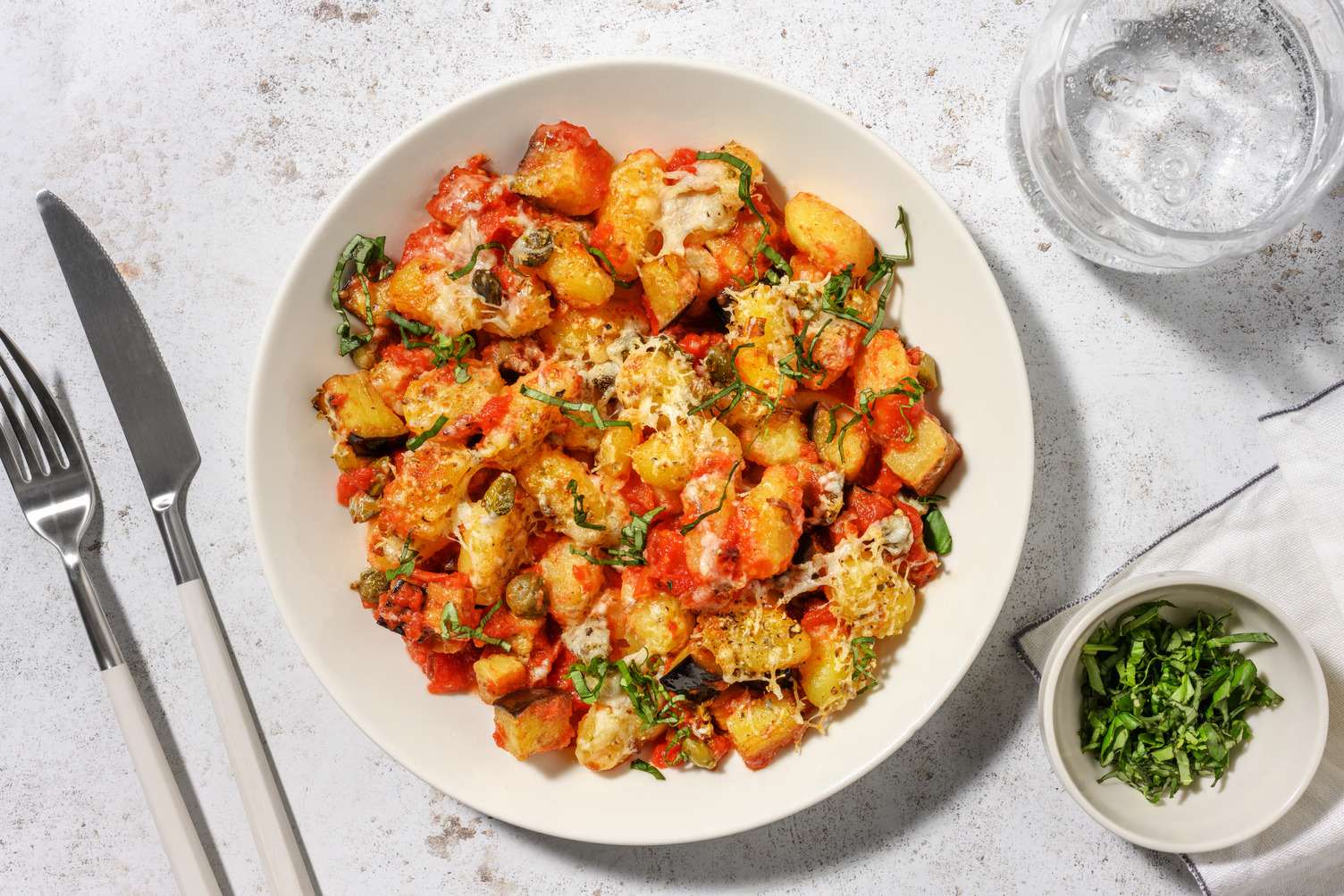 Gnocchi façon caponata & pecorino gratiné