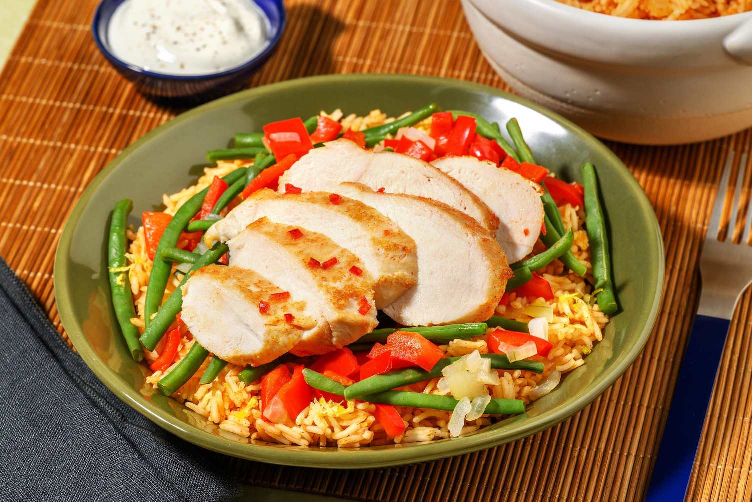 Peperoncini-Pouletbrust mit Zitronenreis