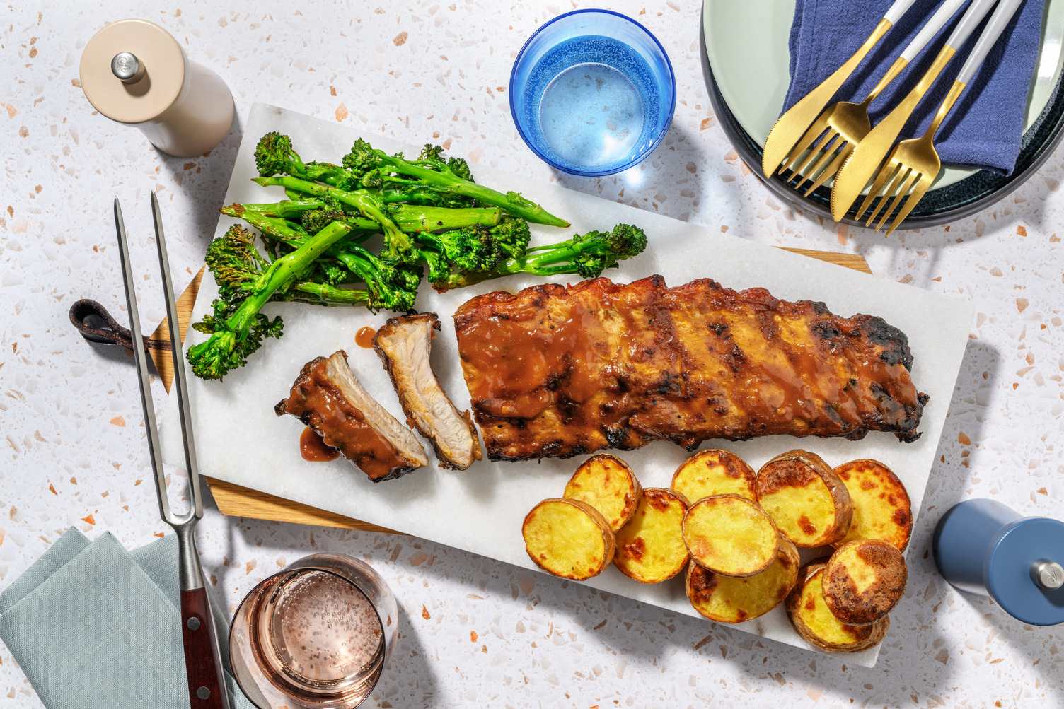 Costillar de cerdo con glaseado de kimchi