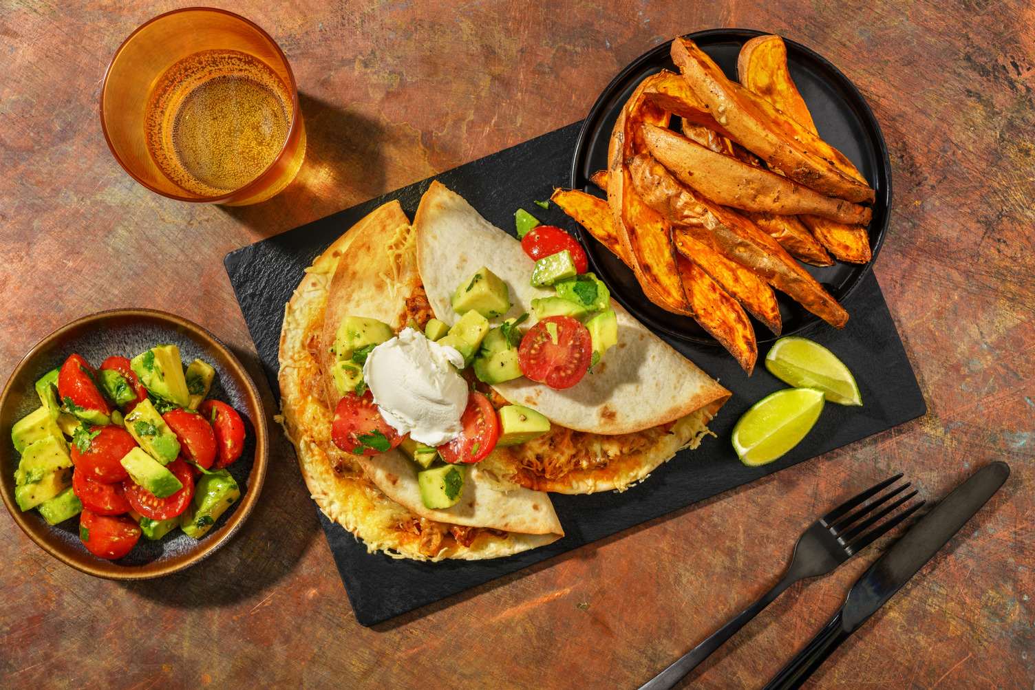 Chipotle Pulled Chicken and Chorizo Quesadillas