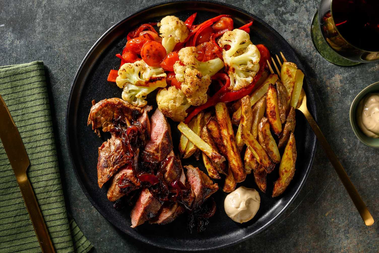 Steak met frietjes en truffelmayonaise