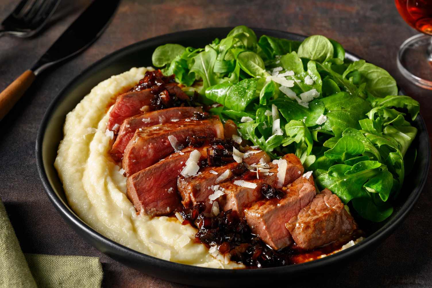 Steak with Onion Jus & Parmigiano Reggiano