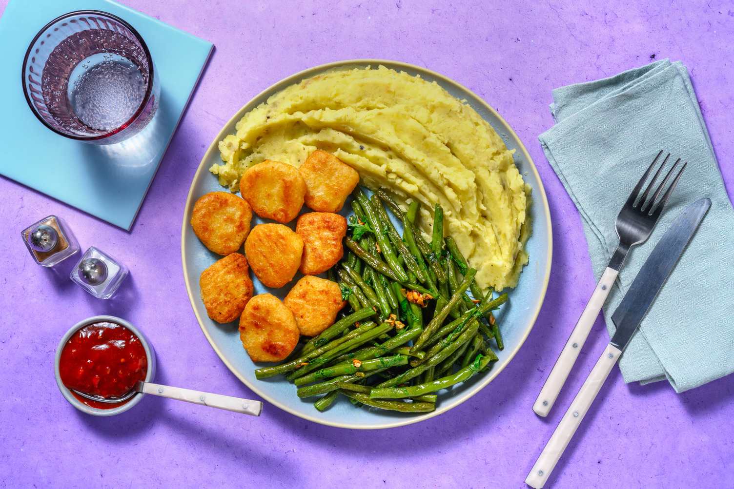 Bouchées de blé croustillantes & purée maison