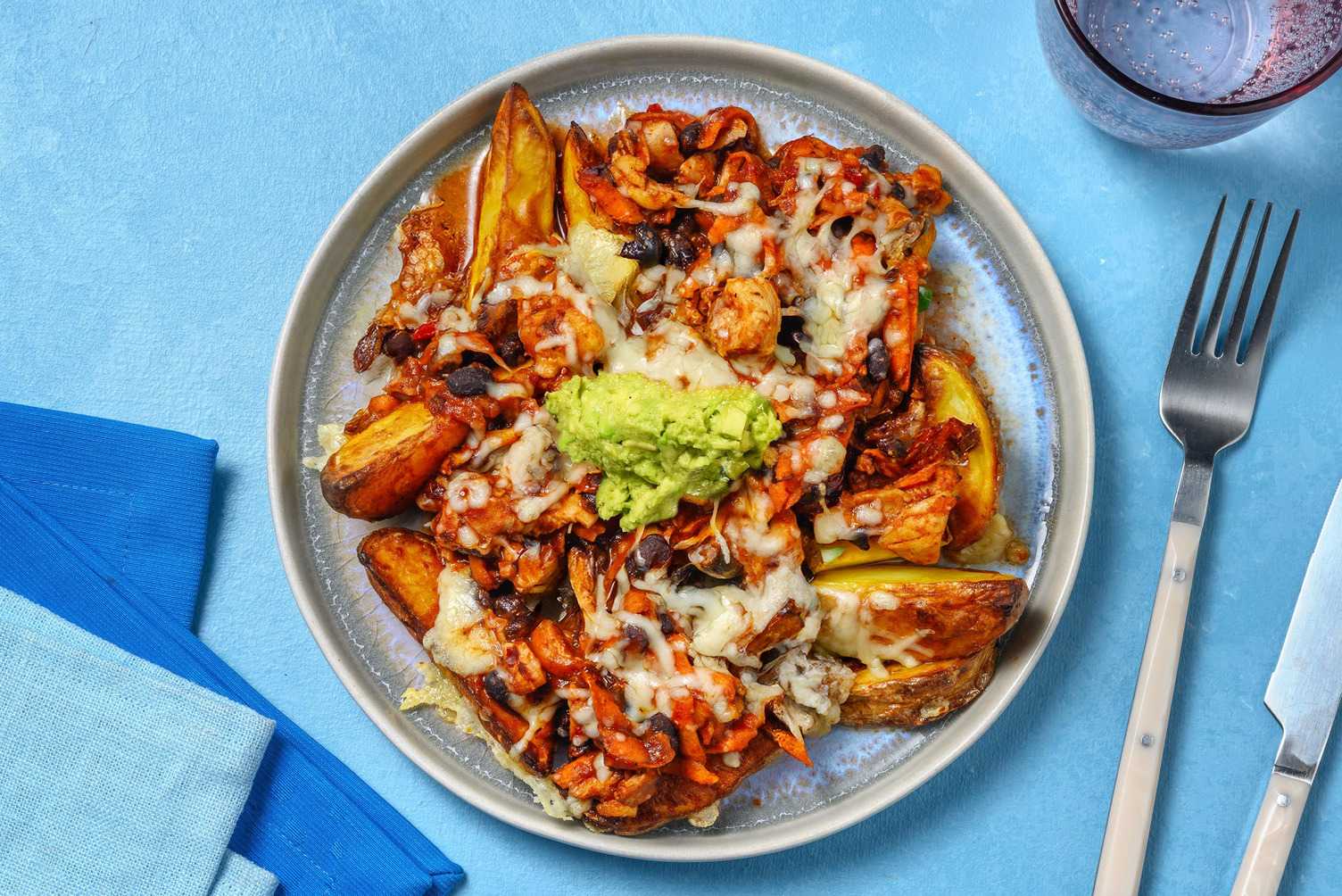 Smoky BBQ Chicken & Black Bean Loaded Wedges