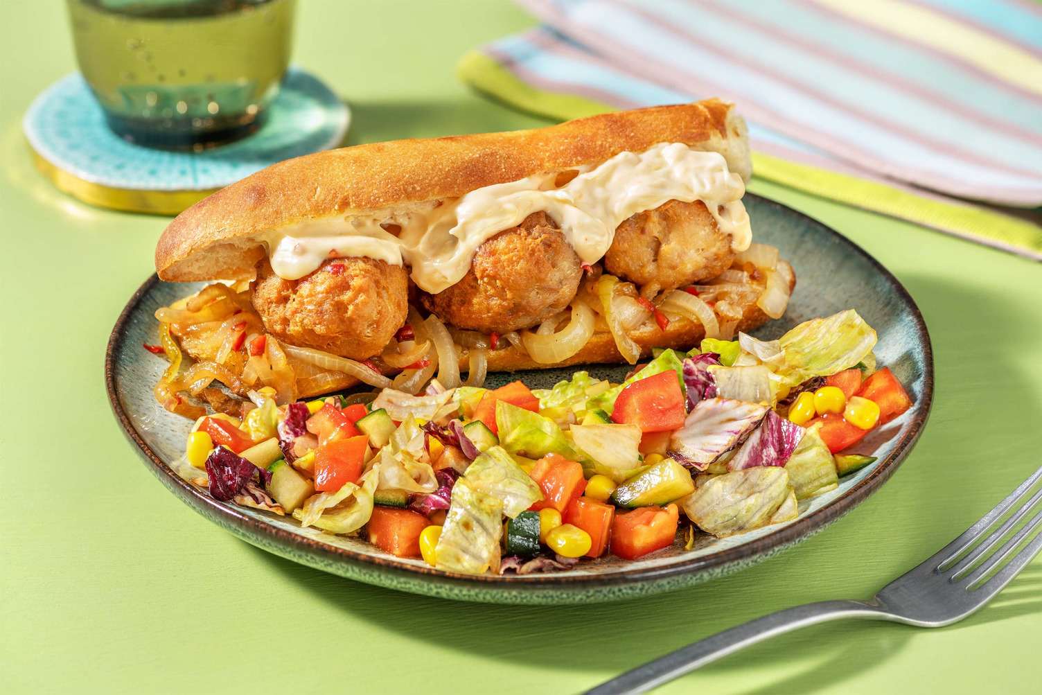 Broodje kipgehaktballen met Mexicaanse twist