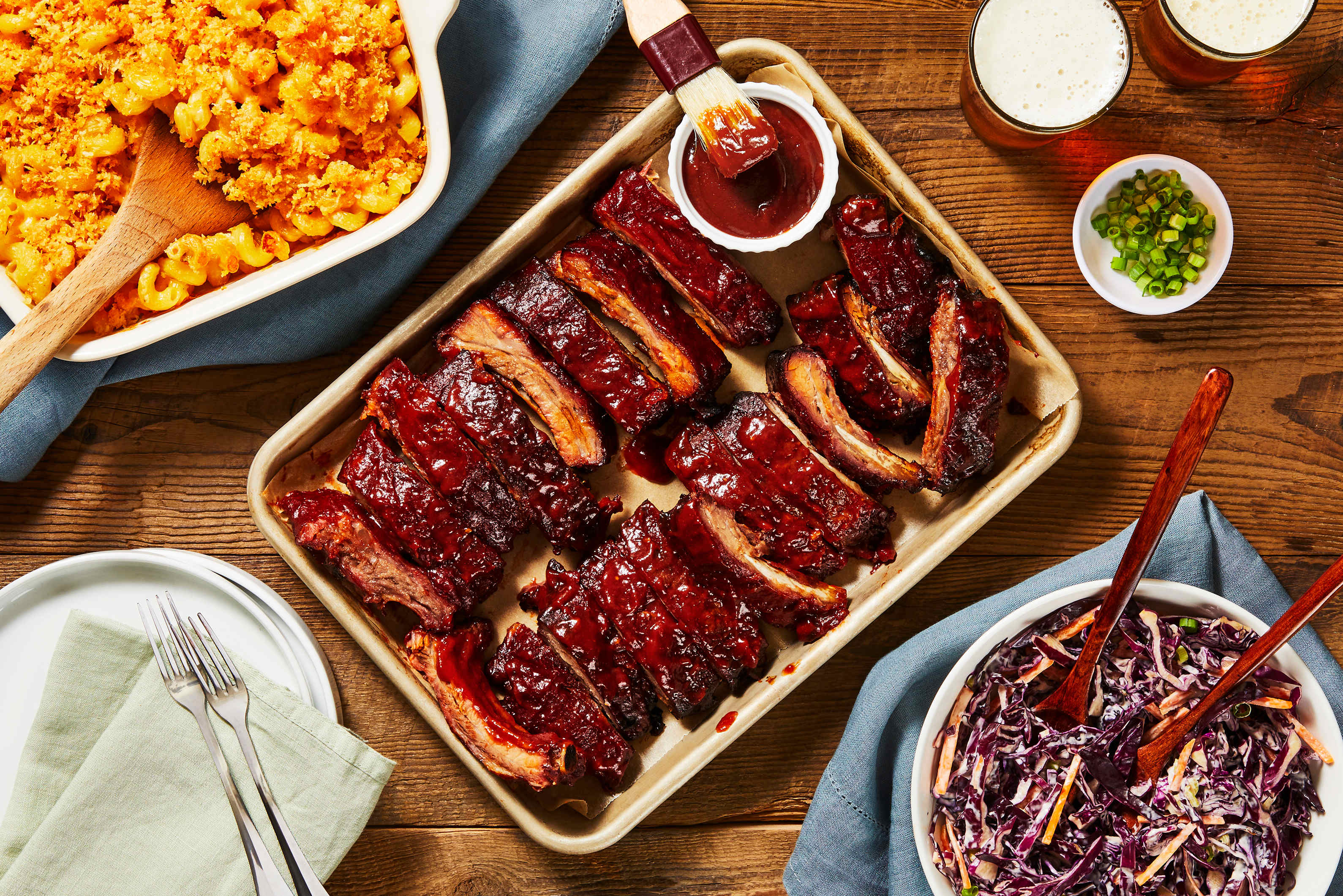 BBQ Baby Back Ribs & Cheesy Buffalo Mac