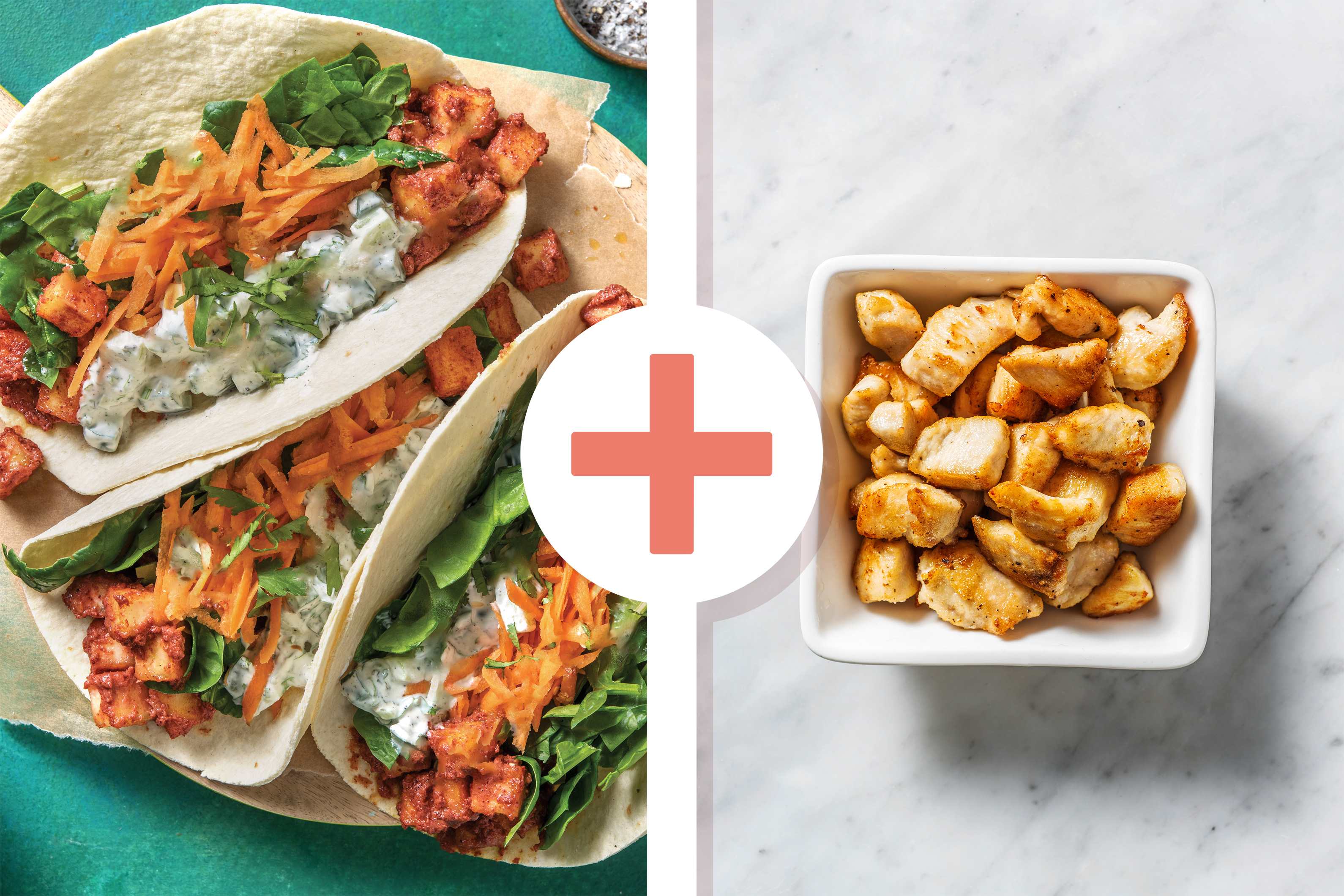 Bengal Paneer Chicken & Cheese Tacos