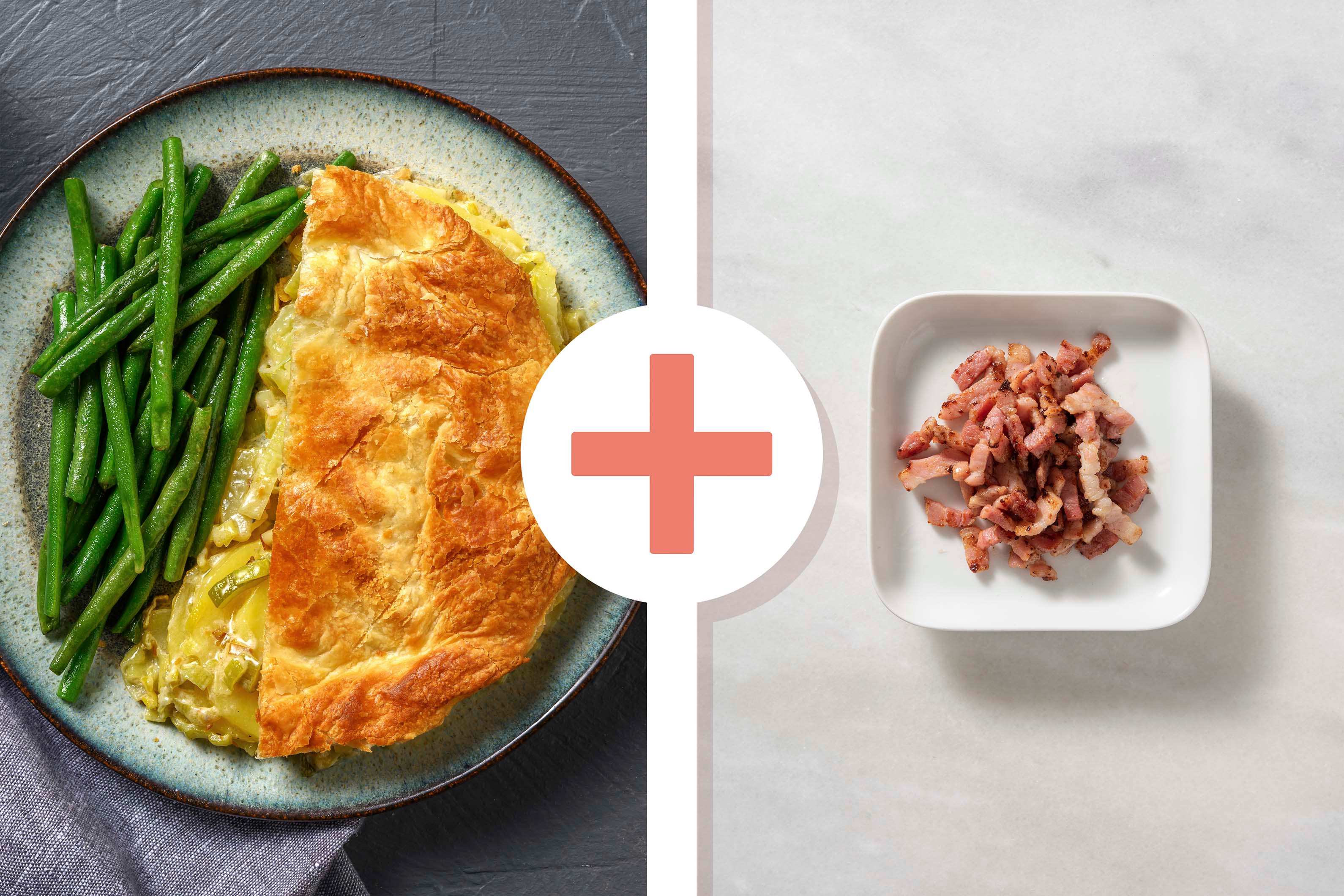 Blue Cheese Dauphinoise Pie with Bacon Lardons