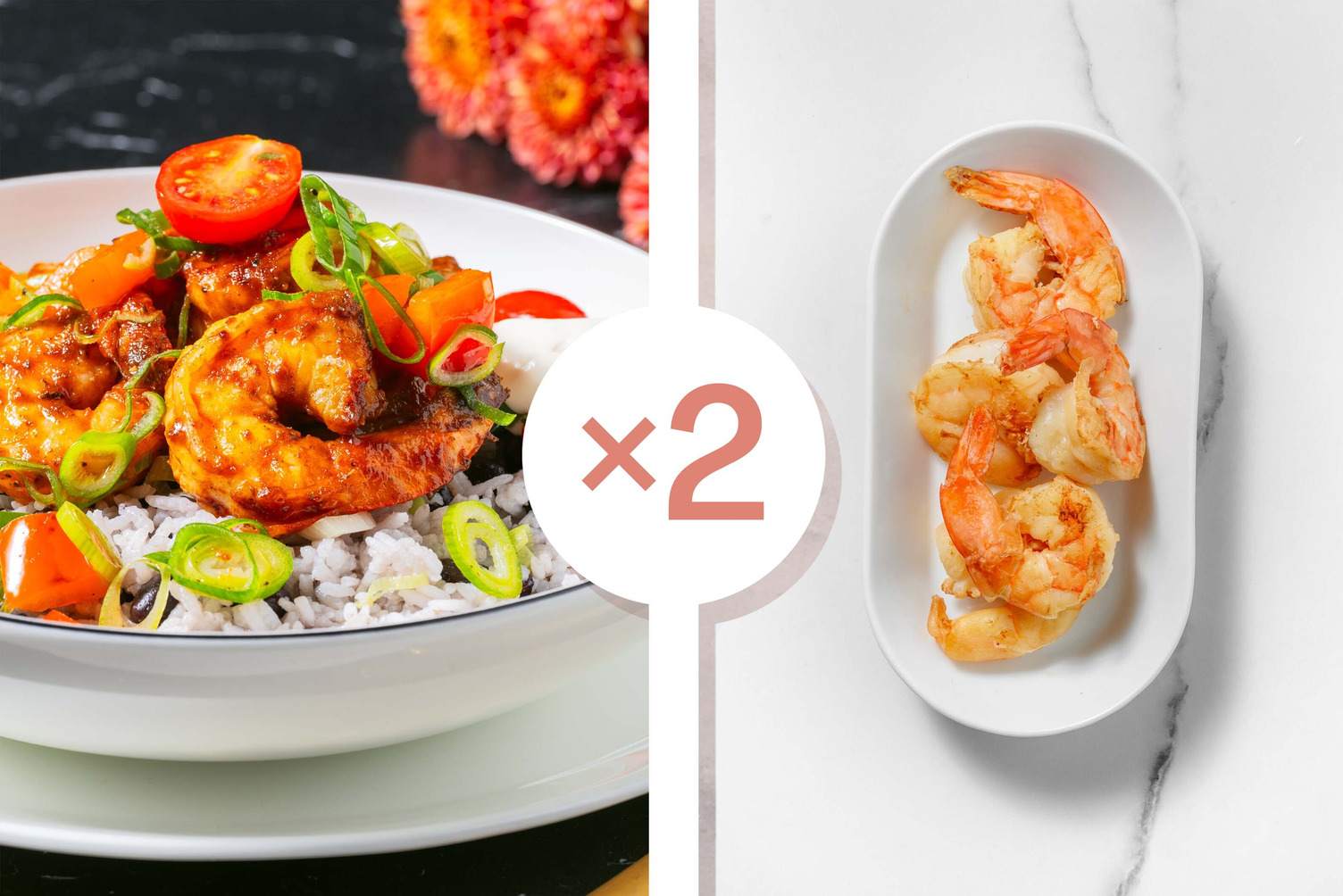 Bols de double crevettes géantes au miel et au chipotle