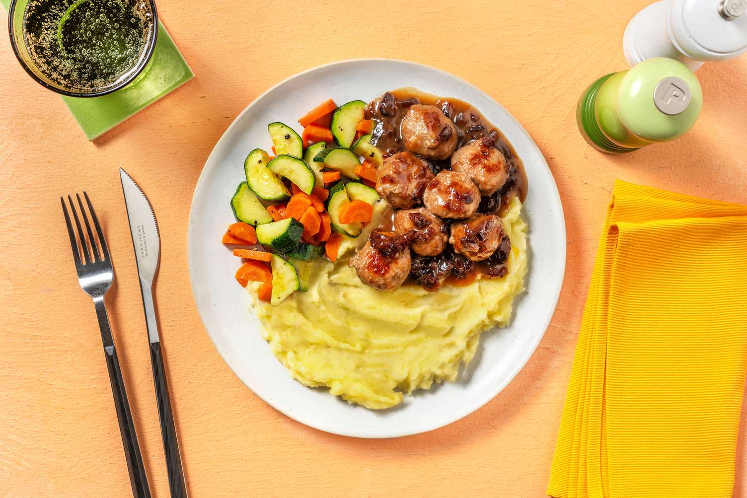 Boulettes de haché de protéines à base de plante au miel
