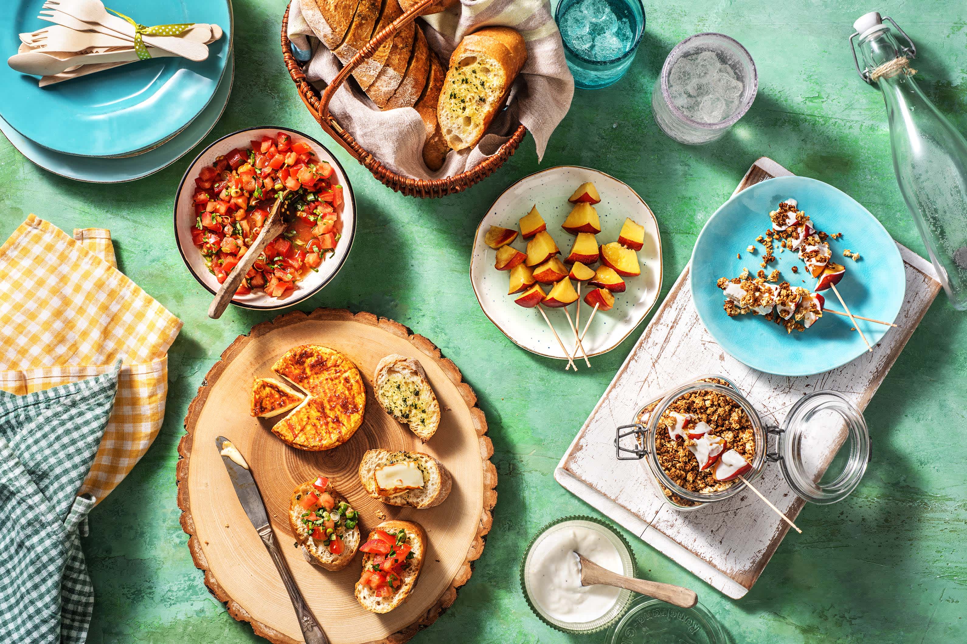 Bunte Picknick-Platte für Draußen