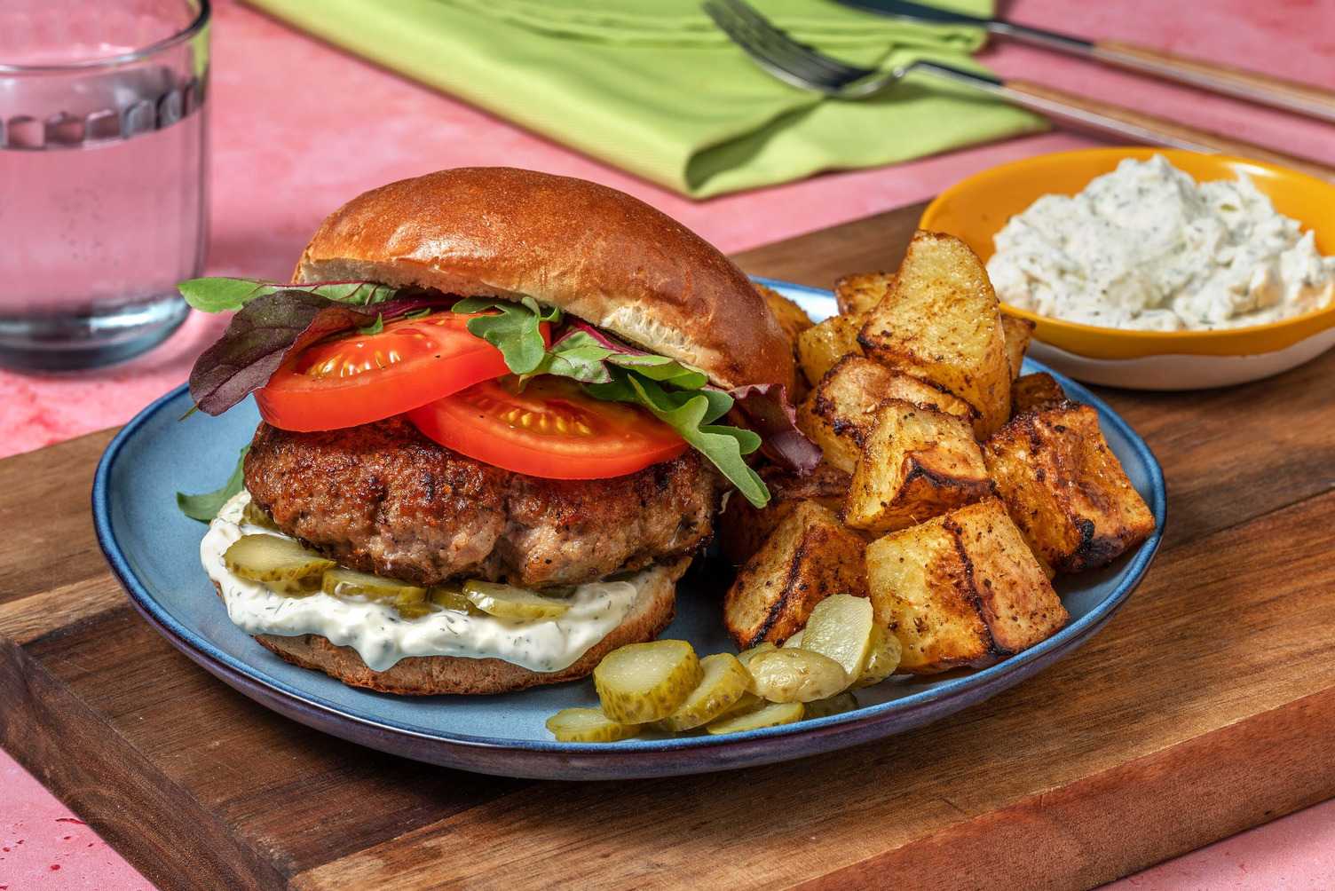 Burgers de poulet à l’aneth et au feta