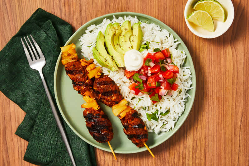 Brochettes de chorizo et d'ananas grillées