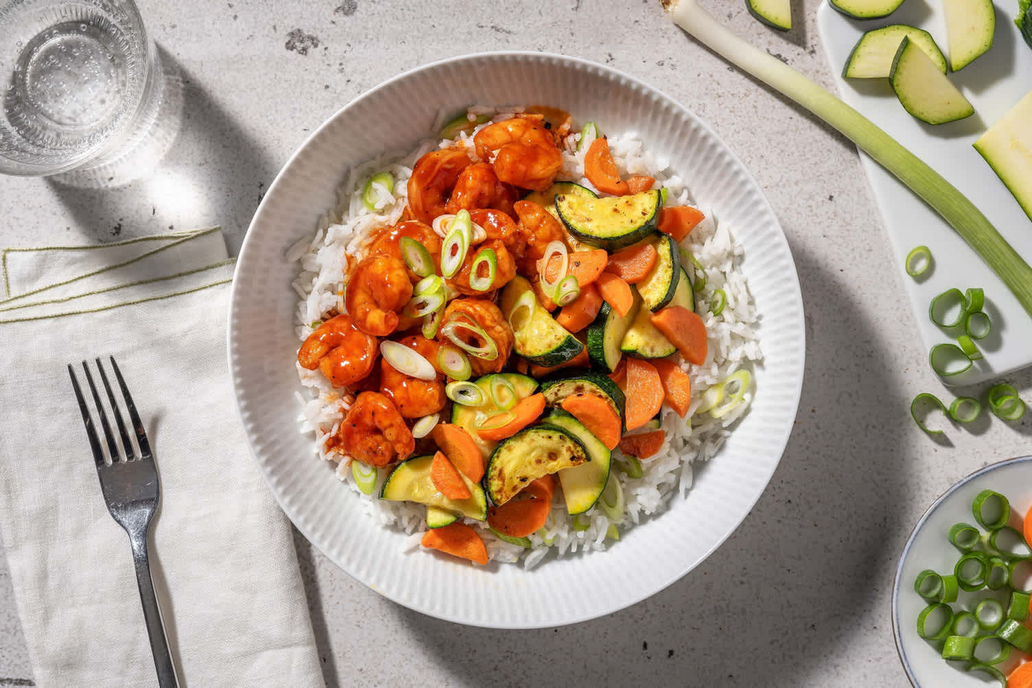 Crevettes et saumon au miel à la sichuanaise