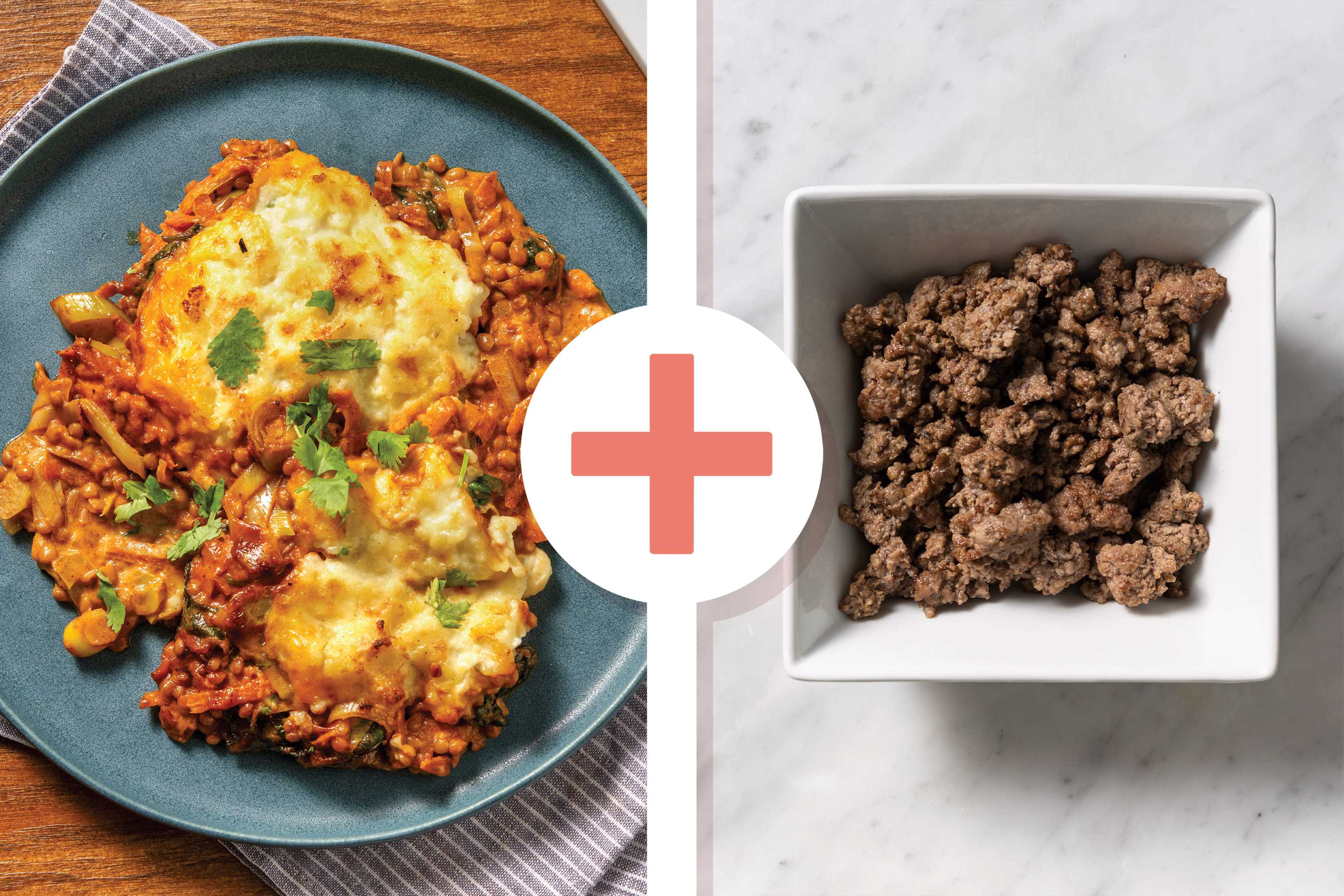 Caribbean Lentil, Beef & Veggie Pie