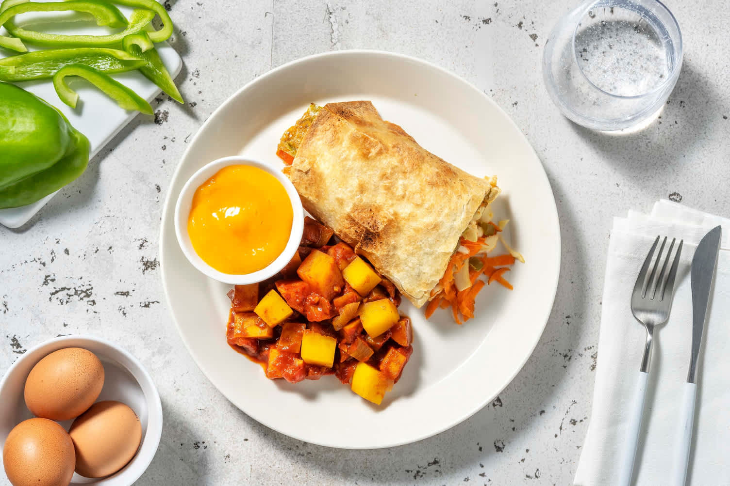 Chapati met omelet