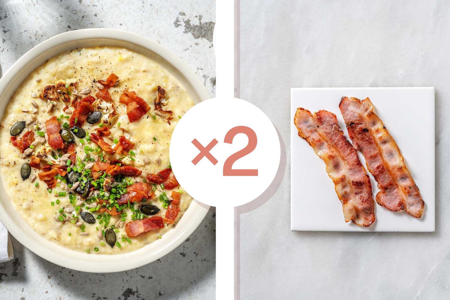 Chaudrée crémeuse au chou-fleur et au bacon double