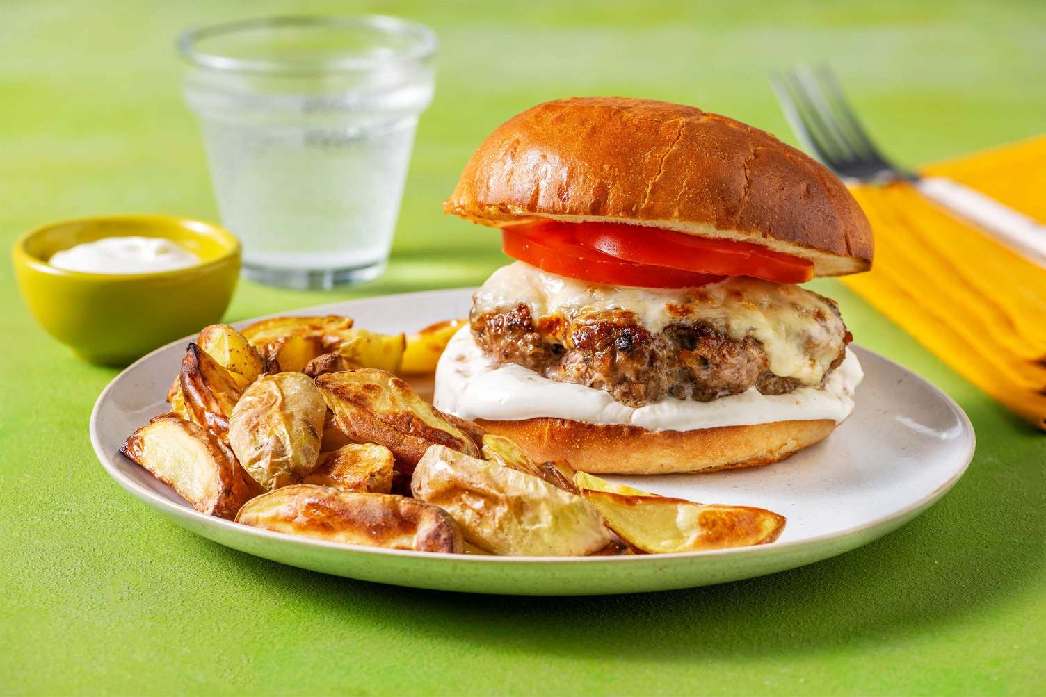 Cheeseburger mit Hack-Pilz-Patty
