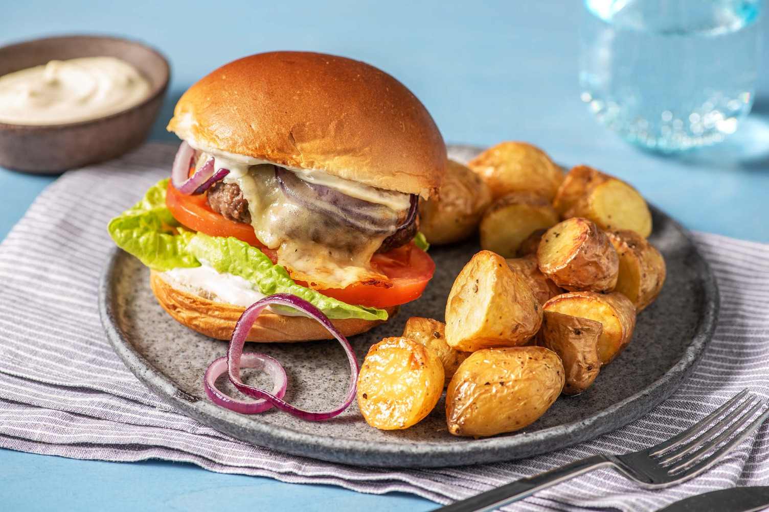 Cheeseburger mit Rinderhack