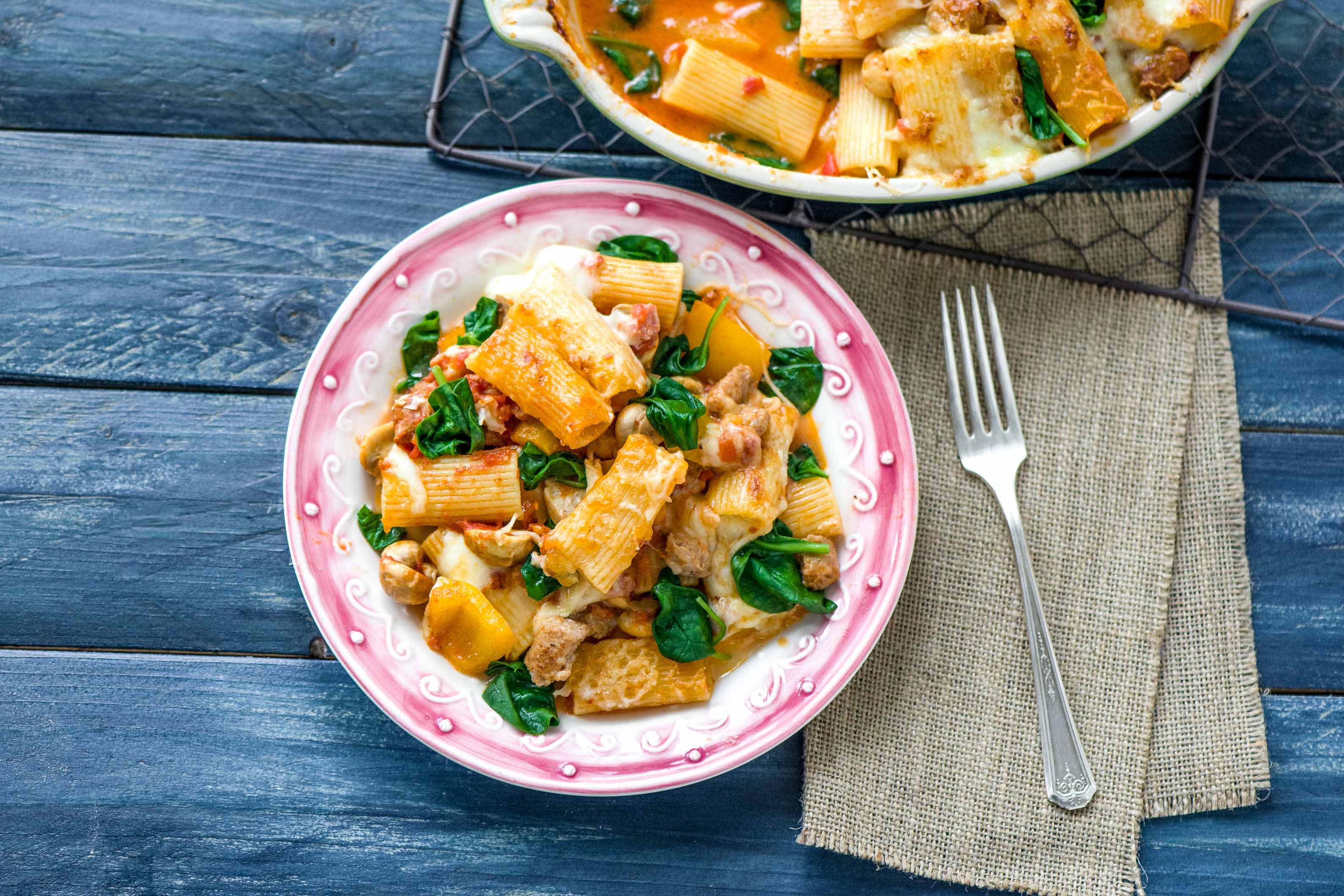 Cheesy Chorizo and Pancetta Pasta Bake