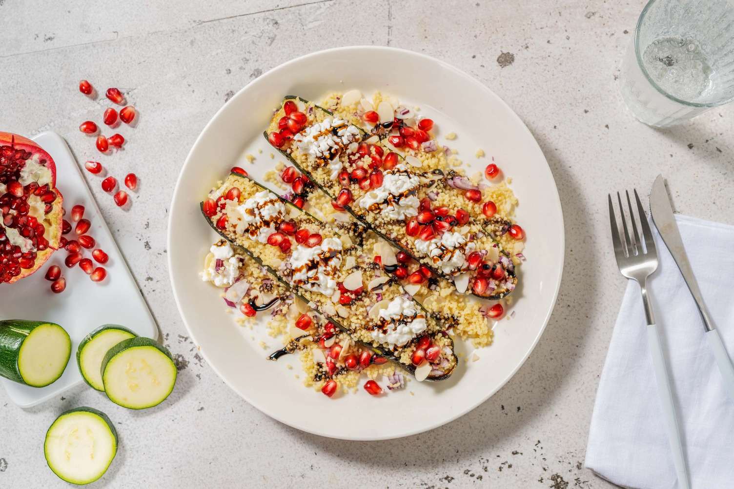 Courgette farcie au cottage cheese