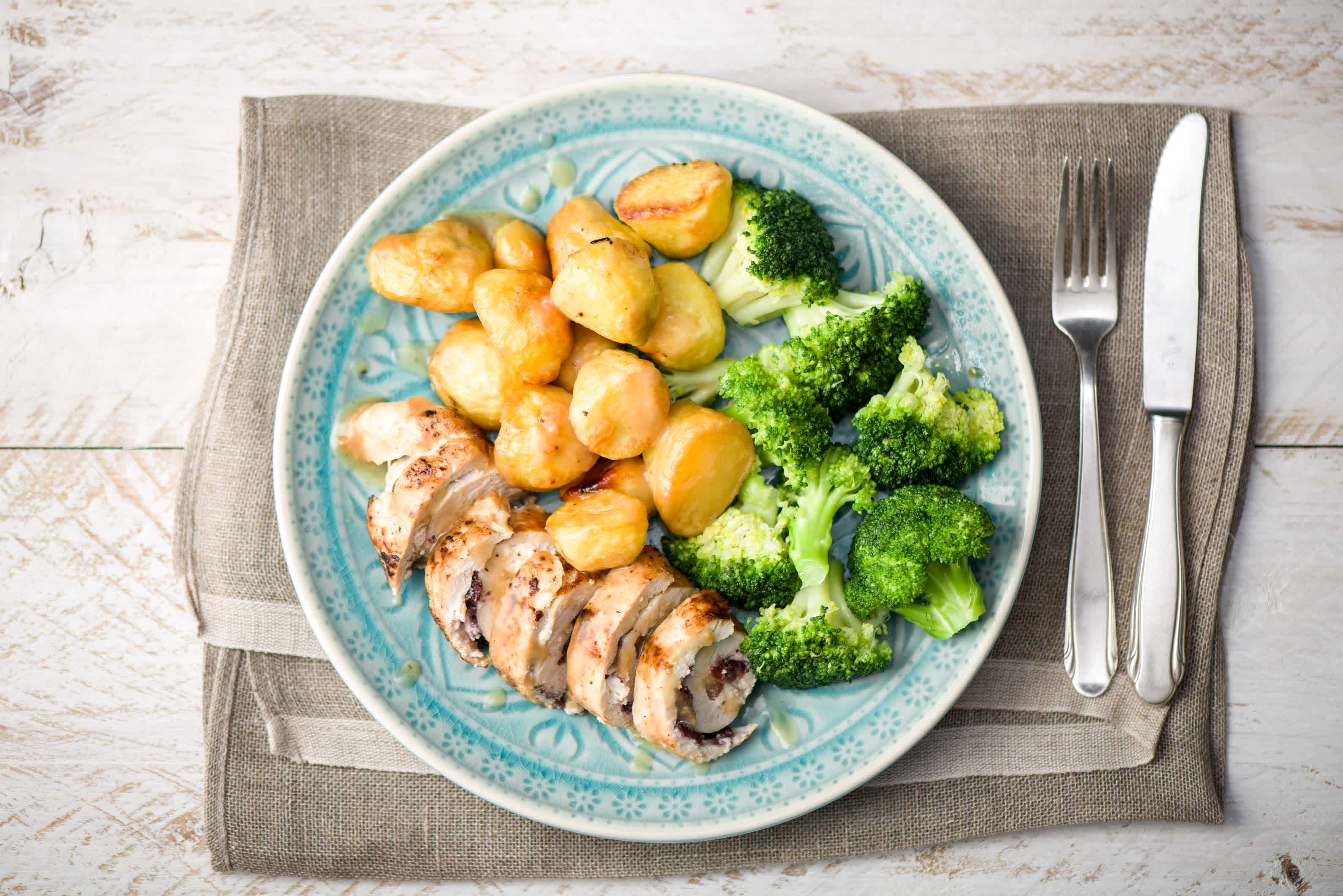 Cranberry and Cream Cheese Chicken Roulades