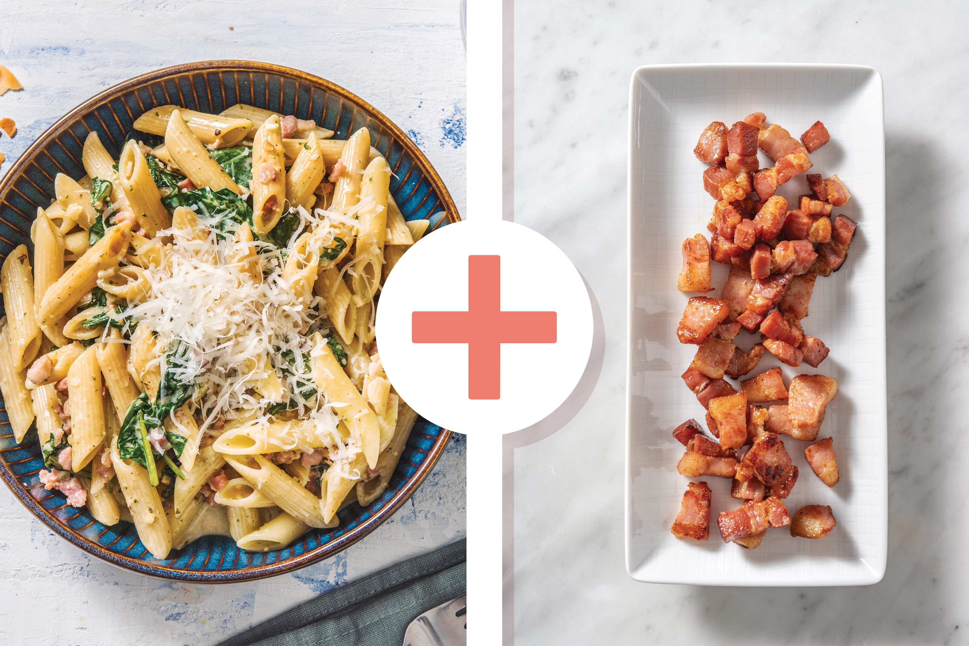 Double Bacon & Basil Pesto Penne