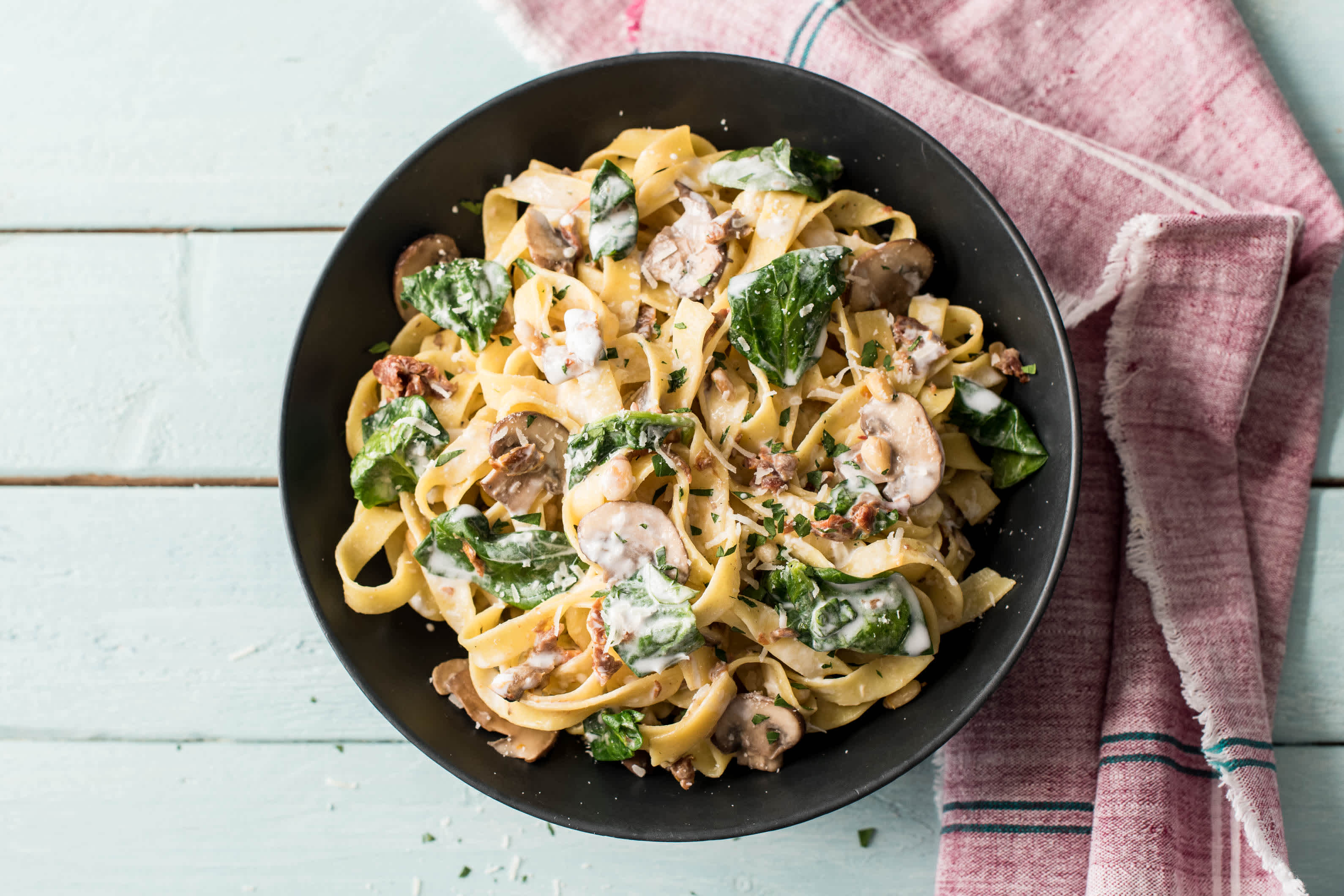 Mushroom & Parmesan Fettuccine