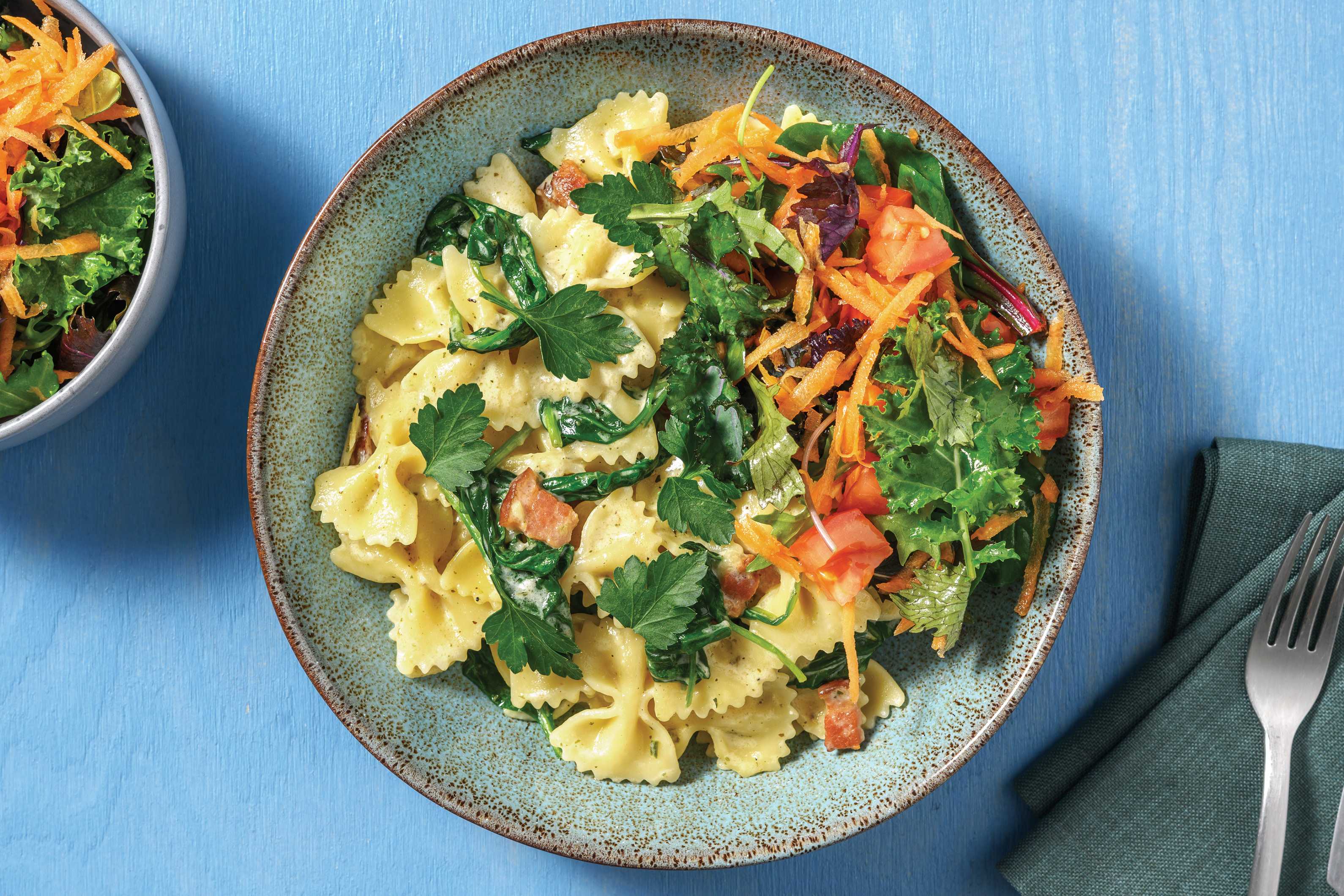 Quick Bacon & Garlic Farfalle