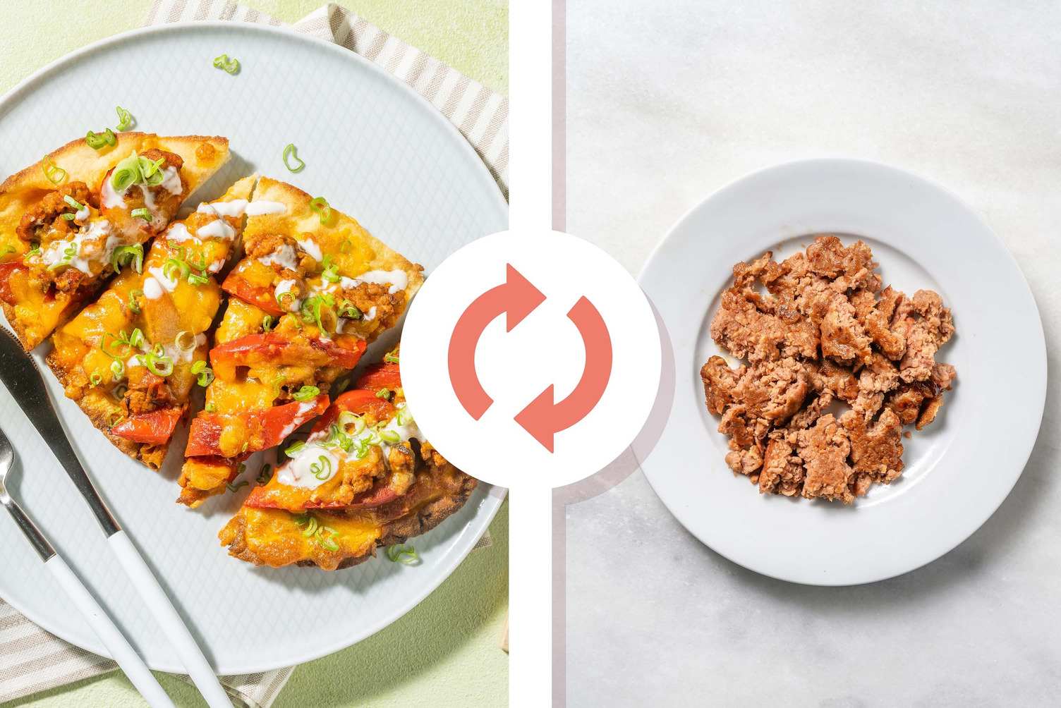 Pains plats au Beyond Meat® style fajitas