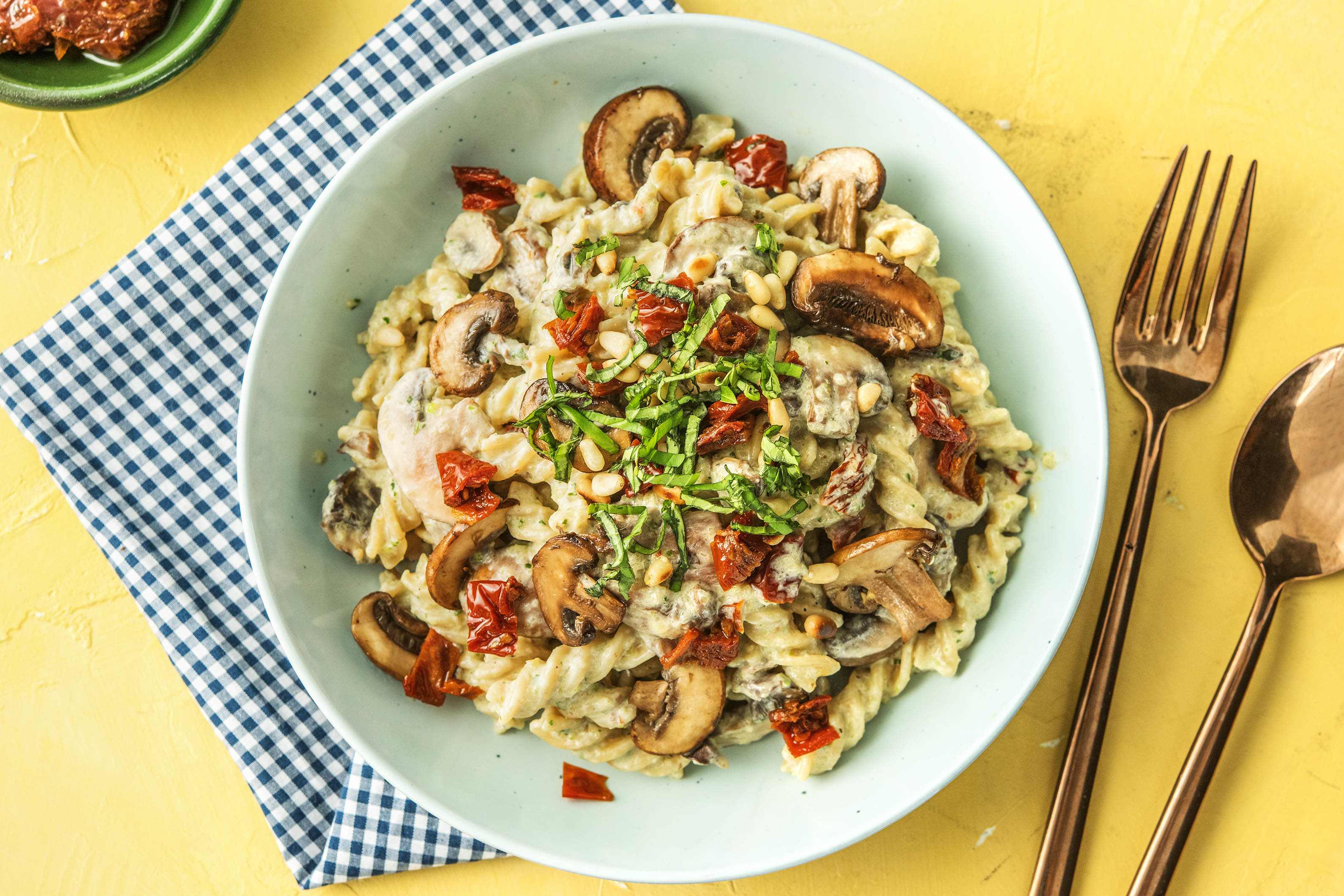 Fusilli complets à la crème de courgette et de chèvre